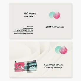 Creative business card template with abstract eye design. Psychology, psychoanalysis, psychotherapy.