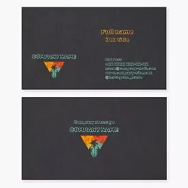 Triangle with Palm Trees Business Card Template