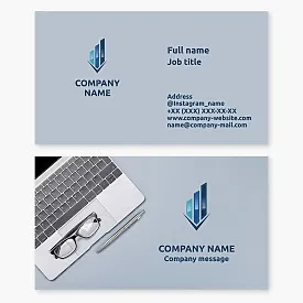Business card template for financial services, accounting, auditing.