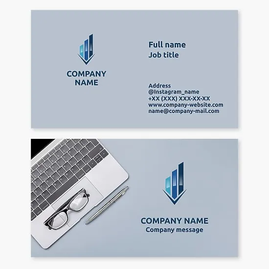 Business card template for financial services, accounting, auditing.
