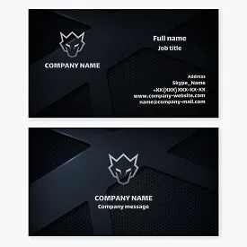 Business card template. Wolf.