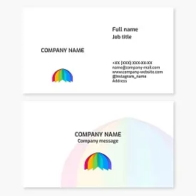 Business card template. Abstract. LGBT community. Pride flag, Pride umbrella. Symbol of pride, diversity, tolerance, and respect for others.