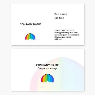 Business card template. Abstract. LGBT community. Pride flag, Pride umbrella. Symbol of pride, diversity, tolerance, and respect for others.