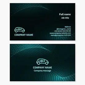 Business card template. Electric vehicle charging. Electric vehicles.
