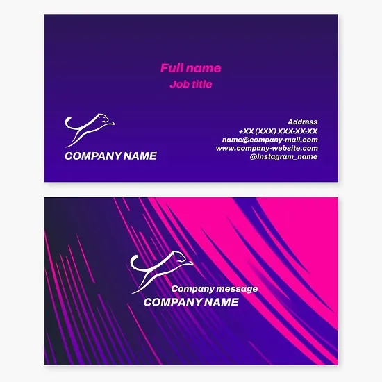 Business card template. Abstract. Large wild cat.