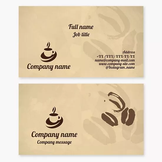 Coffee Shop Cafe Business Card Template