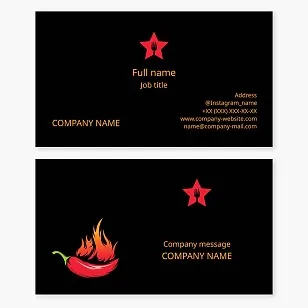 Star Restaurant, Hot Chilli Business Card Template.