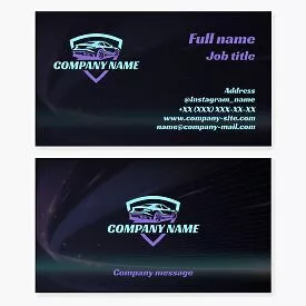 Car Shield Logo Automotive Business Card Template