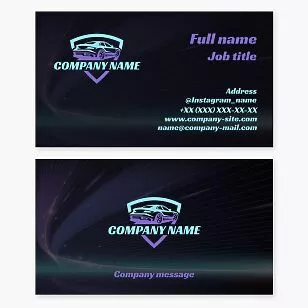 Car Shield Logo Automotive Business Card Template