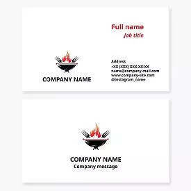 Business card template. Picnic, grill, and barbecue rentals and cabins.