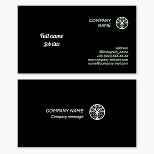 Abstract Tree Logo Business Card Template, Ecology, Tree Roots Power.