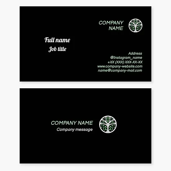 Abstract Tree Logo Business Card Template, Ecology, Tree Roots Power.