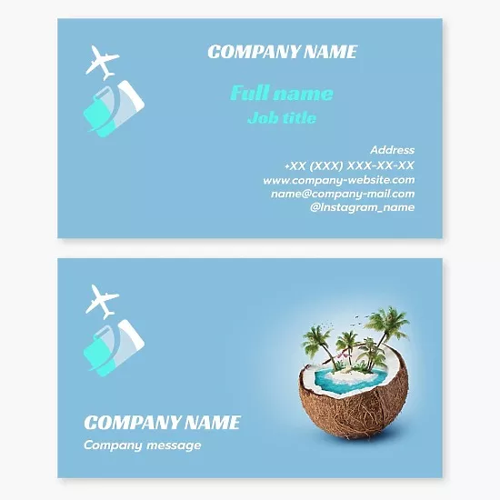 Business card template Travel agency, travel