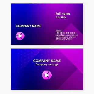 Business card template. Video shooting. Computer 3D animation.