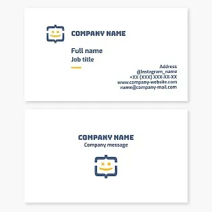 Business card template with smiley logo. Programming: services and training.