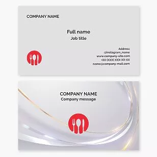 Cutlery Logo Culinary Restaurant Business Card Template