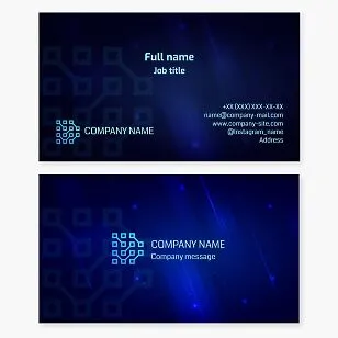 Business card template. Electronic components and equipment.