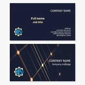 Business card template. Solar energy-saving panels. Global energy technology processes.
