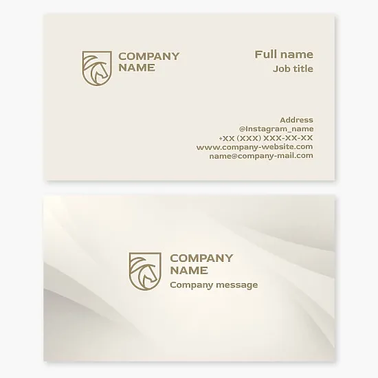 Horse Shield Logo Business Card Template. Pegasus. Symbol of inspiration, creativity, freedom.
