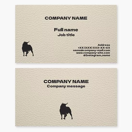 Bull Leather Business Card Template