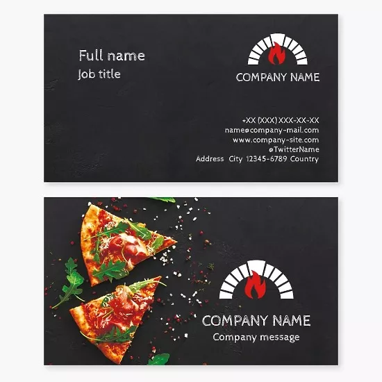 Pizza business card template