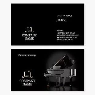 Piano Business Card Template