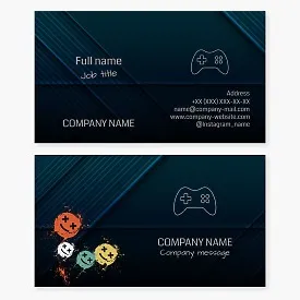 Business card template. Video game controller. Esports.
