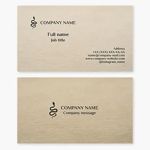 Business card template. Abstract. Snake. Snake catcher. Symbol of wisdom, immortality, healing, medicine.