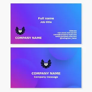 Business card template. Owl. Abstract. Security agency. Educational services.