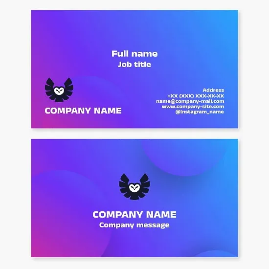Business card template. Owl. Abstract. Security agency. Educational services.