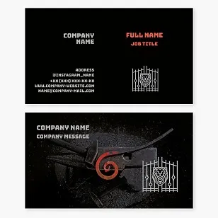 Blacksmith Metalworks Business Card Template, Artistic Forging.