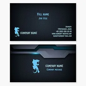 Business card template with Big Cat logo. Panther, Fitness club, Fight club, Sports center.
