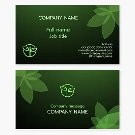 Business card template. Plant growing. Landscaping. Greenhouses.