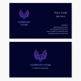 Business card template with Phoenix bird. Symbol of rebirth, renewal, immortality and transformation.