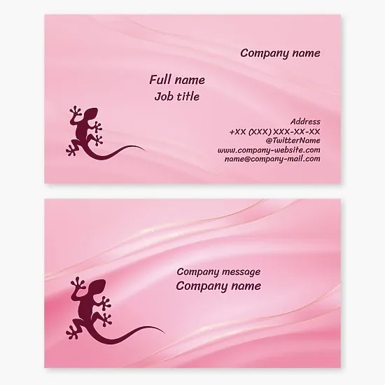 Business card template Lizard, beauty