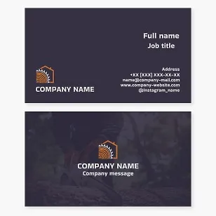 Business card template. Logging. Firewood. Lumber.