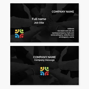 Business card template. Team, company.