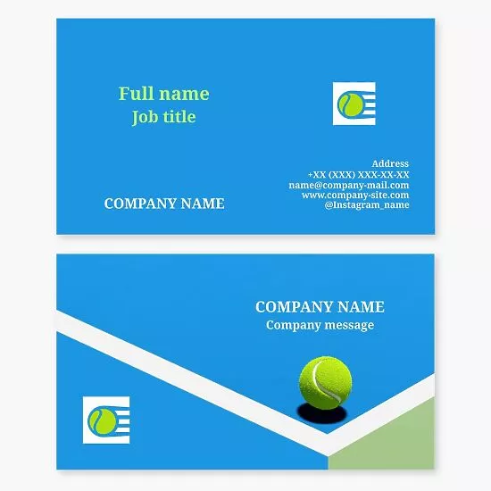 Tennis Instructor Business Card Template