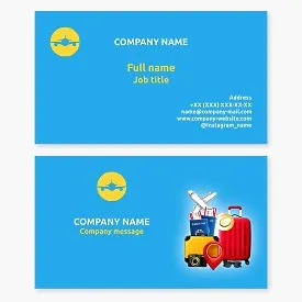 Business card template. Travel agency.