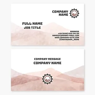 Business card template. Mining and exploration of minerals and rocks. Letter O.