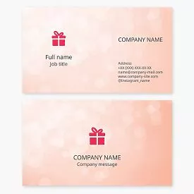 Pink Gift Box Business Card Template