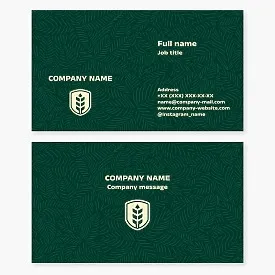 Business card template. Plant protection. Pest, disease, and weed control to increase crop yields.
