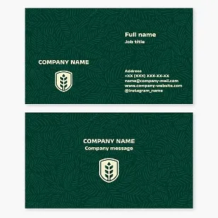 Business card template. Plant protection. Pest, disease, and weed control to increase crop yields.