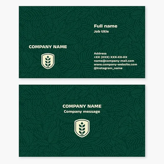 Business card template. Plant protection. Pest, disease, and weed control to increase crop yields.