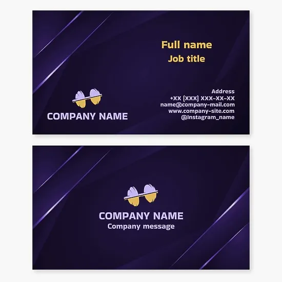Business card template. Gym. Fitness center.
