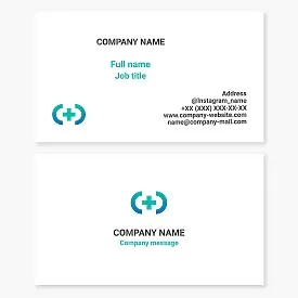 Medical business card template for healthcare. Hospital, clinic, medical office.