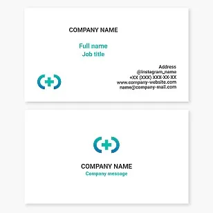 Medical business card template for healthcare. Hospital, clinic, medical office.