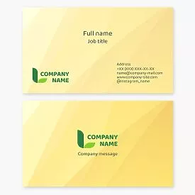 Abstract Leaf Logo | Yellow Business Card Template