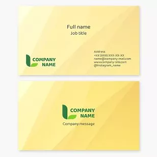 Abstract Leaf Logo | Yellow Business Card Template