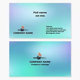 Grill Steak Fire Logo Business Card Template